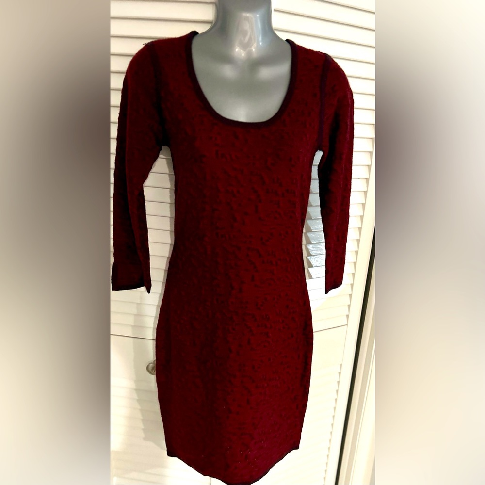 Marc New York  Andrew Marc maroon and navy sweater dress